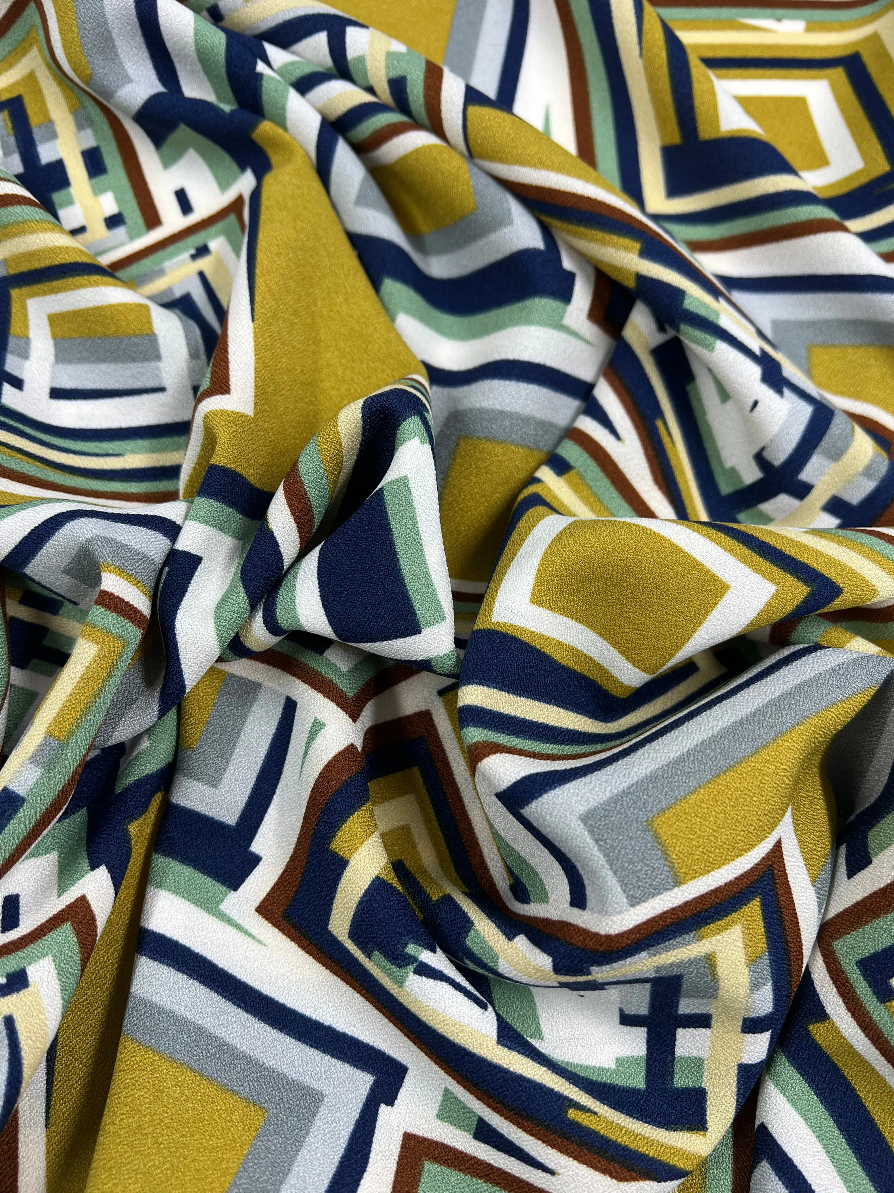 Printed Crepe - 3D Squares - 150cm