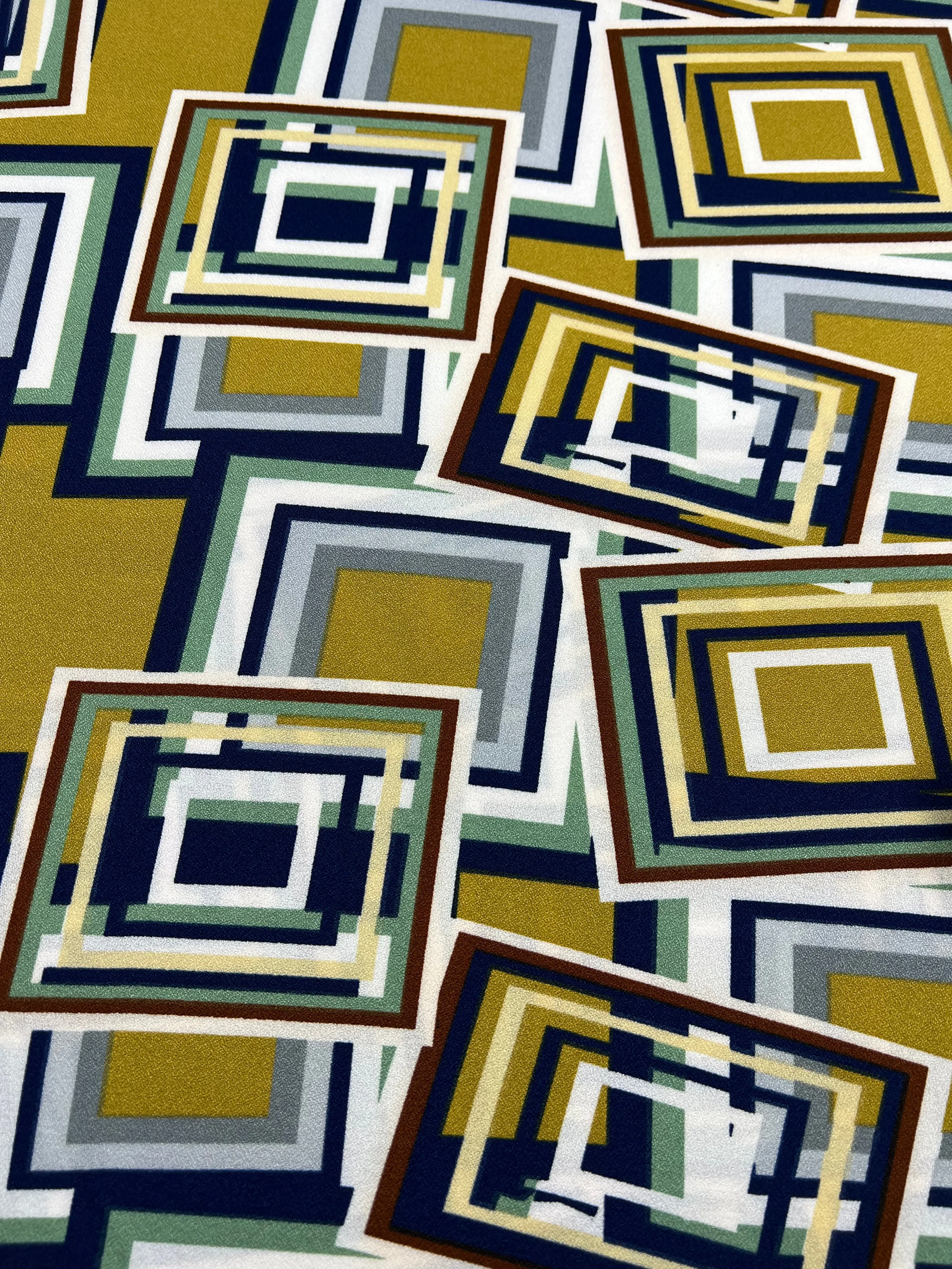Printed Crepe - 3D Squares - 150cm