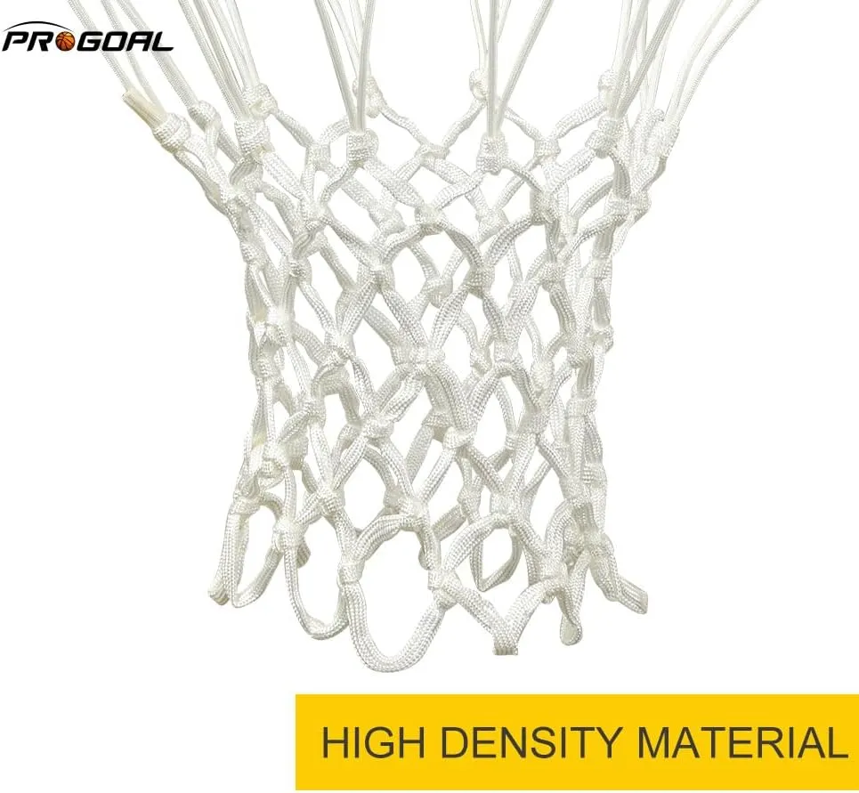 PROGOAL Professional Basketball Net Replacement,Heavy Duty Thick Net Fits Standard Indoor and Outdoor 12-Loop Rims (Red&White, Standard Size)