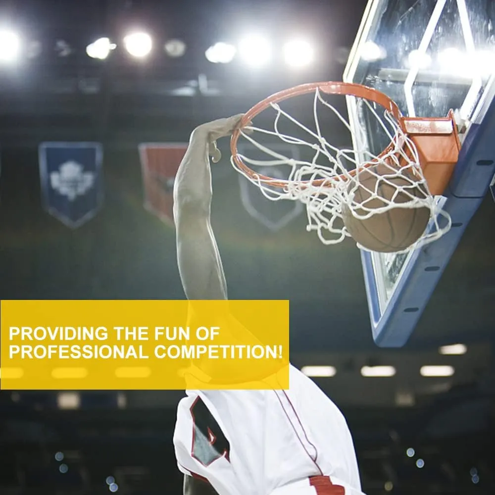 PROGOAL Professional Basketball Net Replacement,Heavy Duty Thick Net Fits Standard Indoor and Outdoor 12-Loop Rims (Red&White, Standard Size)