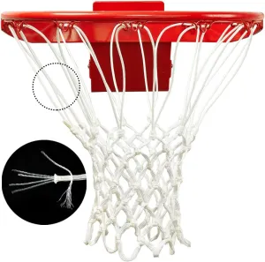 PROGOAL Professional Basketball Net Replacement,Heavy Duty Thick Net Fits Standard Indoor and Outdoor 12-Loop Rims (Red&White, Standard Size)