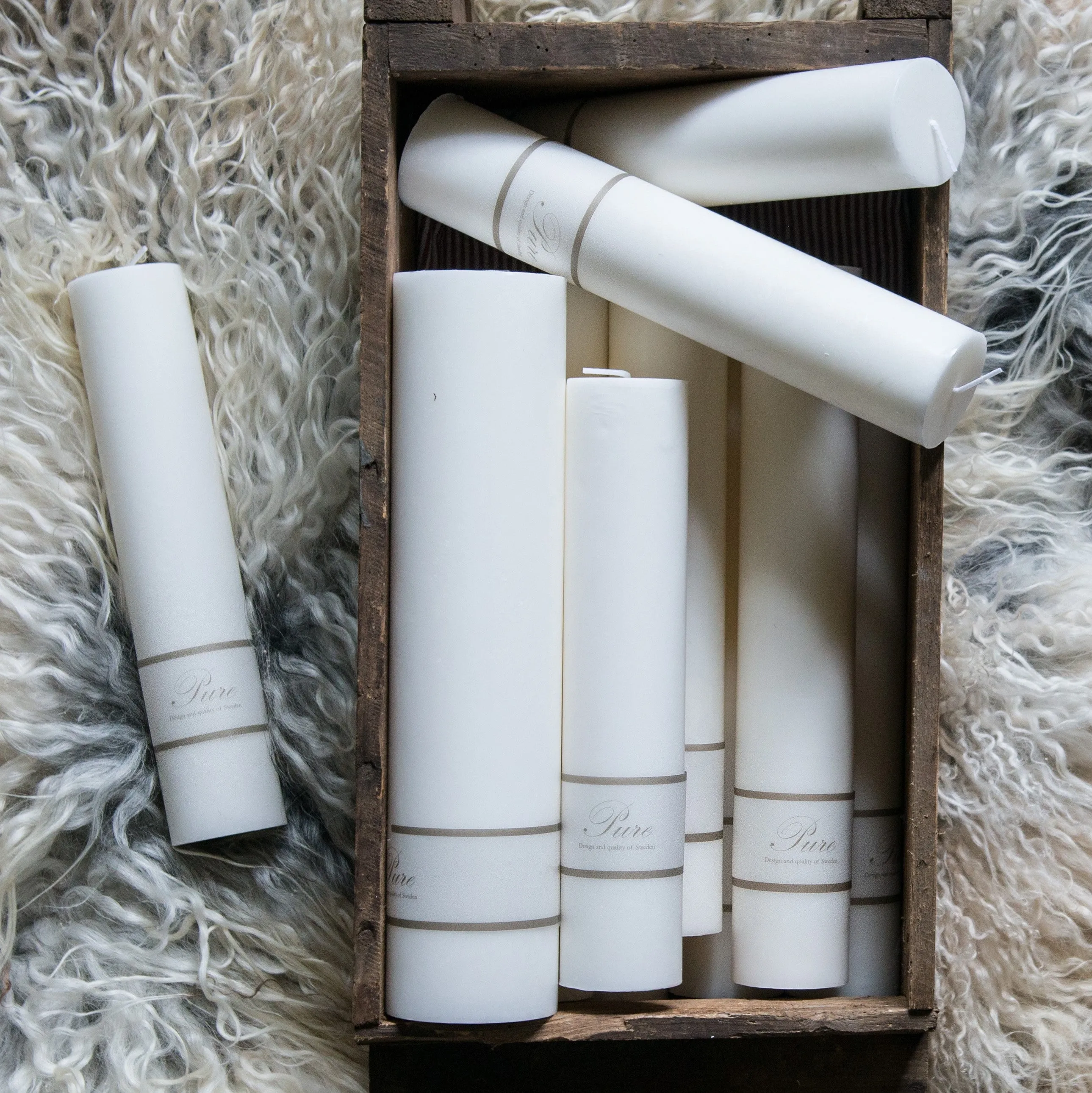 Pure Stearin Pillar Candles - White - 40mm Diameter