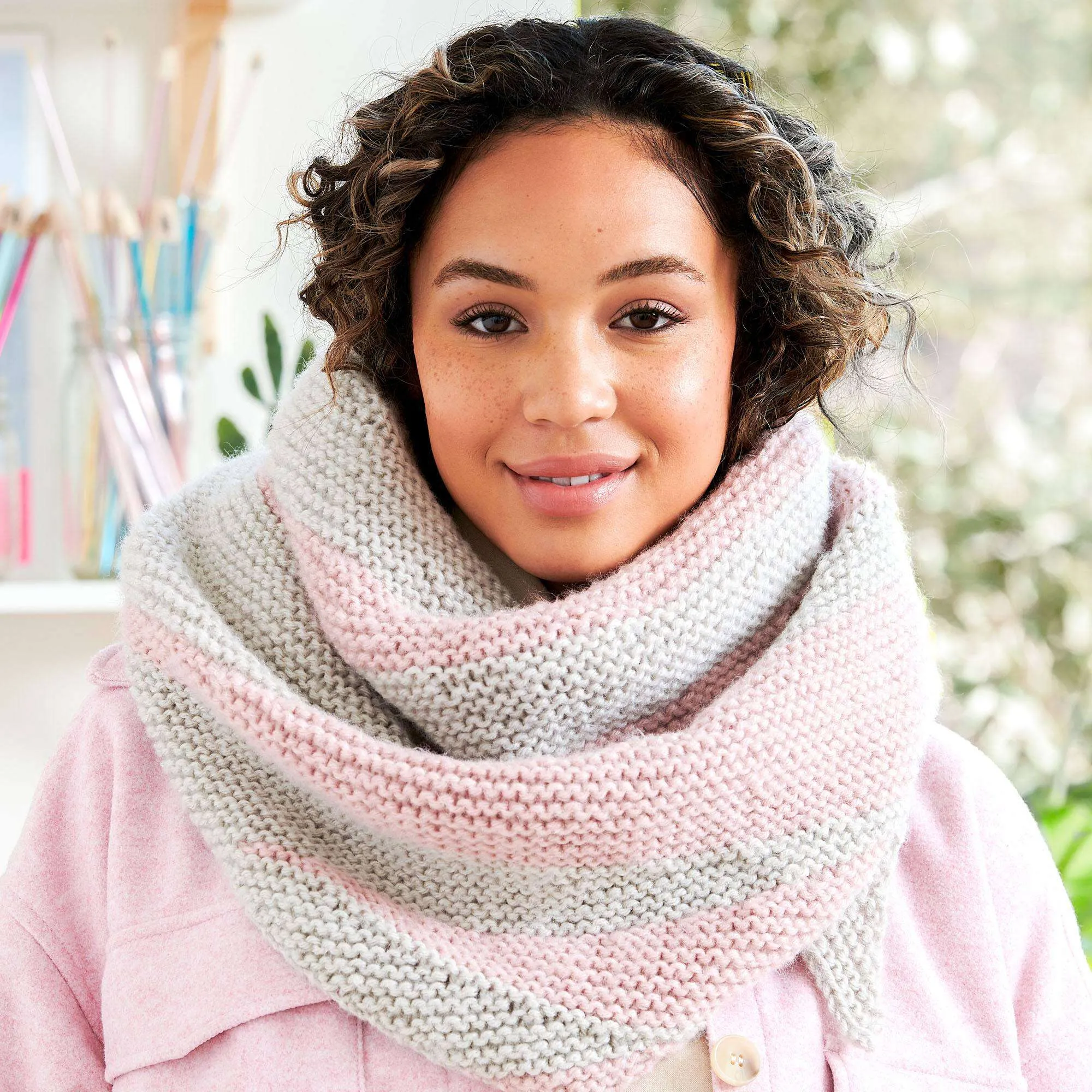 Red Heart Sharp Wedges Knit Shawl