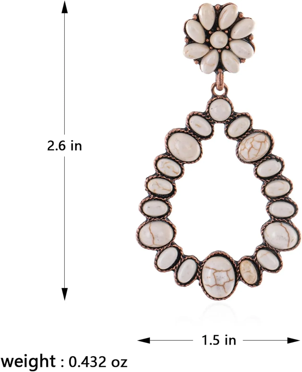 Rustic Couture's Western Turquoise Earrings for Women Statement Western Country Jewelry