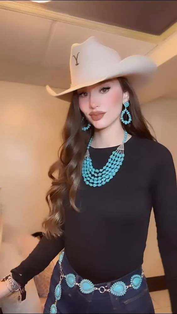 Rustic Couture's Western Turquoise Earrings for Women Statement Western Country Jewelry