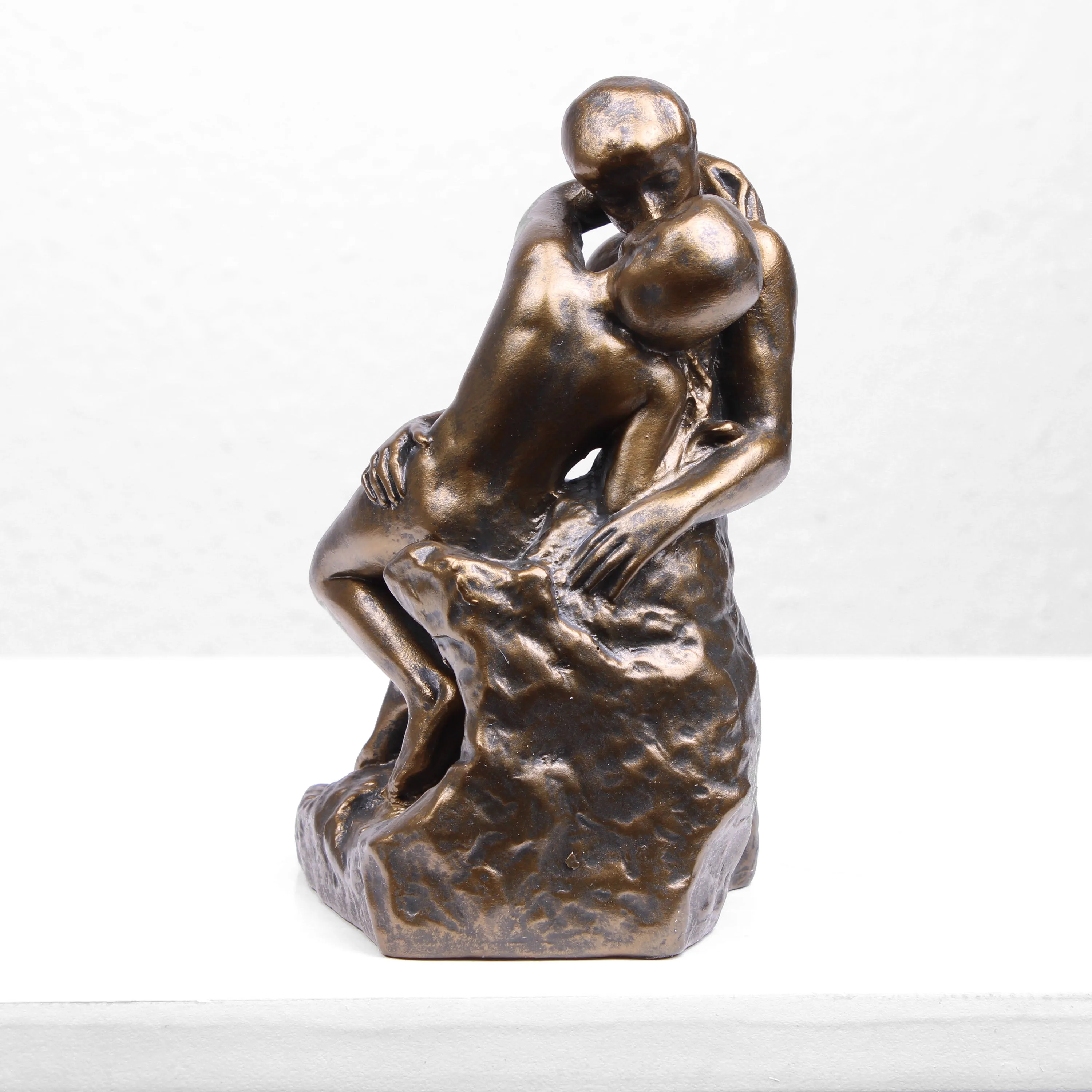 The Kiss Statue by Rodin (Cold Cast Bronze Lovers Sculpture)