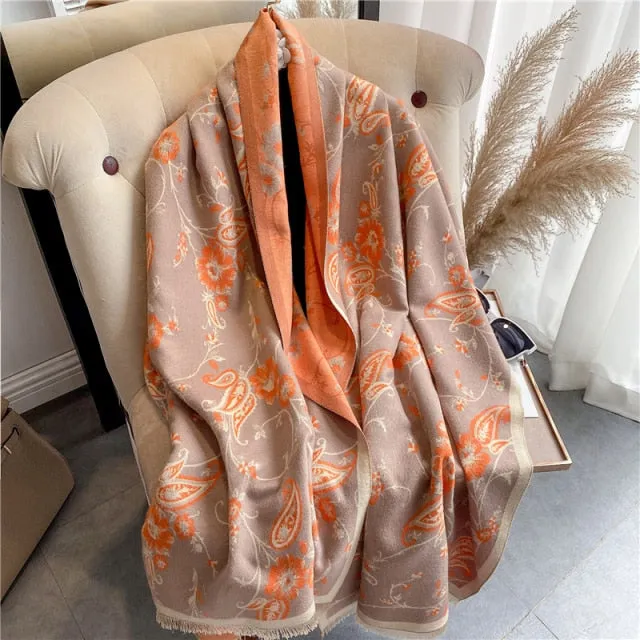Thick Cashmere Warm Foulard Pashmina Shawl