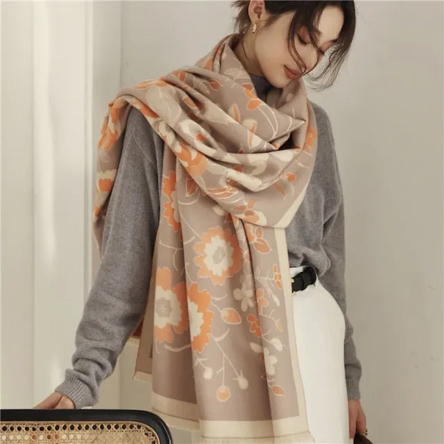 Thick Cashmere Warm Foulard Pashmina Shawl