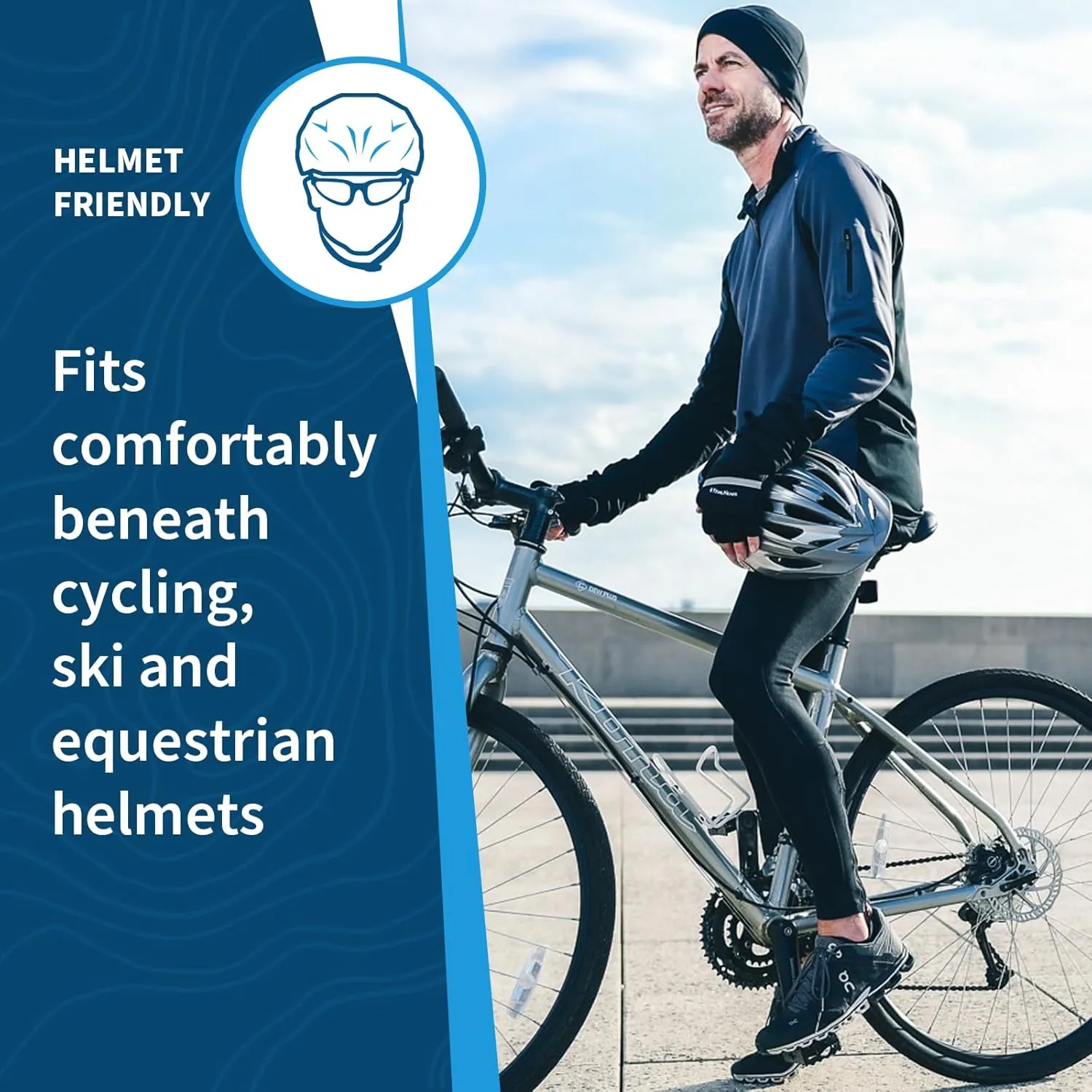 TrailHeads Mens Merino Wool Beanie - Winter Hat for Runners