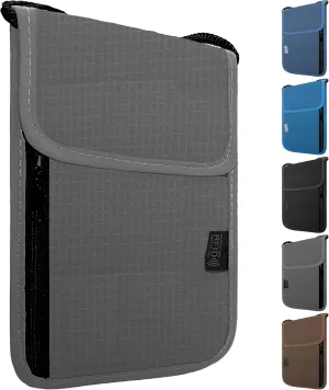 Travel Neck Wallet with RFID Blocking  Passport Holder Organizer Neck Pouch  Portable Easy to Conceal Travel Pouch (Gray)
