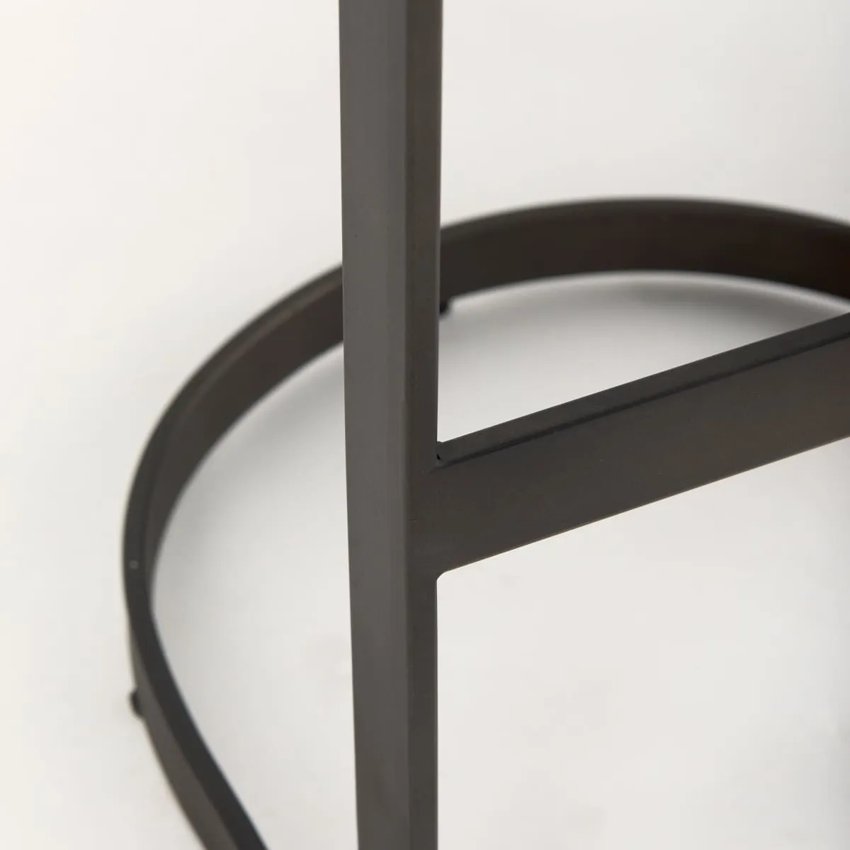 Tyson Bar Counter Stool Brown/Gray Suede | Black Metal | Bar