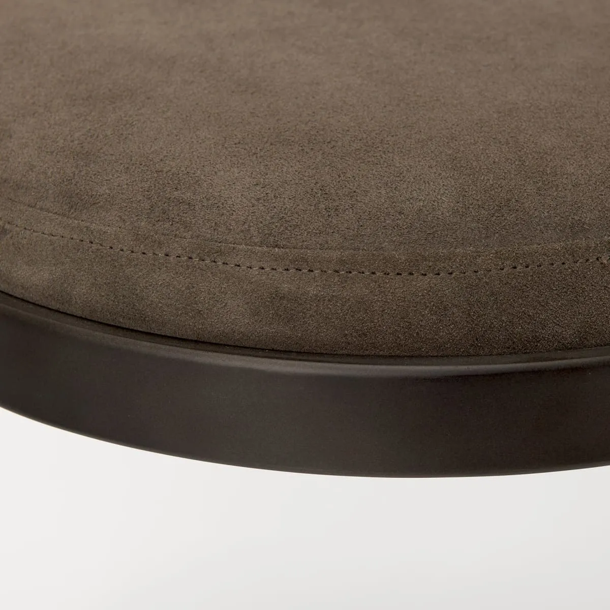Tyson Bar Counter Stool Brown/Gray Suede | Black Metal | Bar