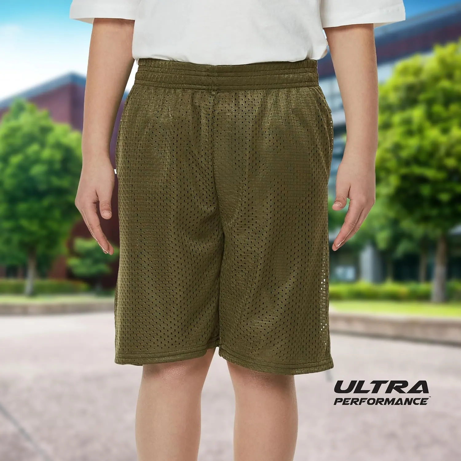 Ultra Performance Boy's Basketball Short's 3 Pack Mesh Athletic Shorts Youth Basketball Soccer & Gym Short for Active Boys