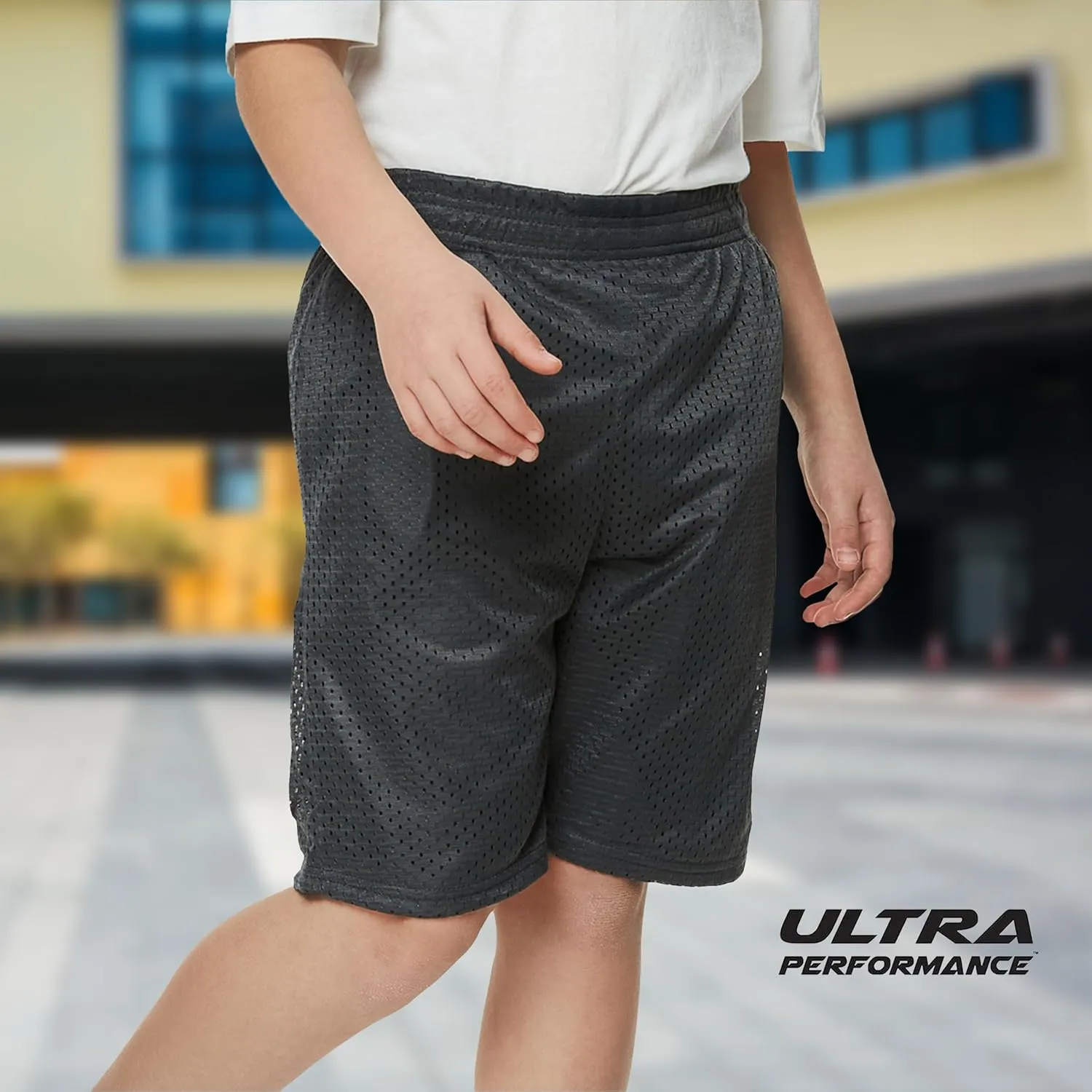 Ultra Performance Boy's Basketball Short's 3 Pack Mesh Athletic Shorts Youth Basketball Soccer & Gym Short for Active Boys
