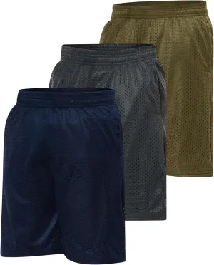Ultra Performance Boy's Basketball Short's 3 Pack Mesh Athletic Shorts Youth Basketball Soccer & Gym Short for Active Boys