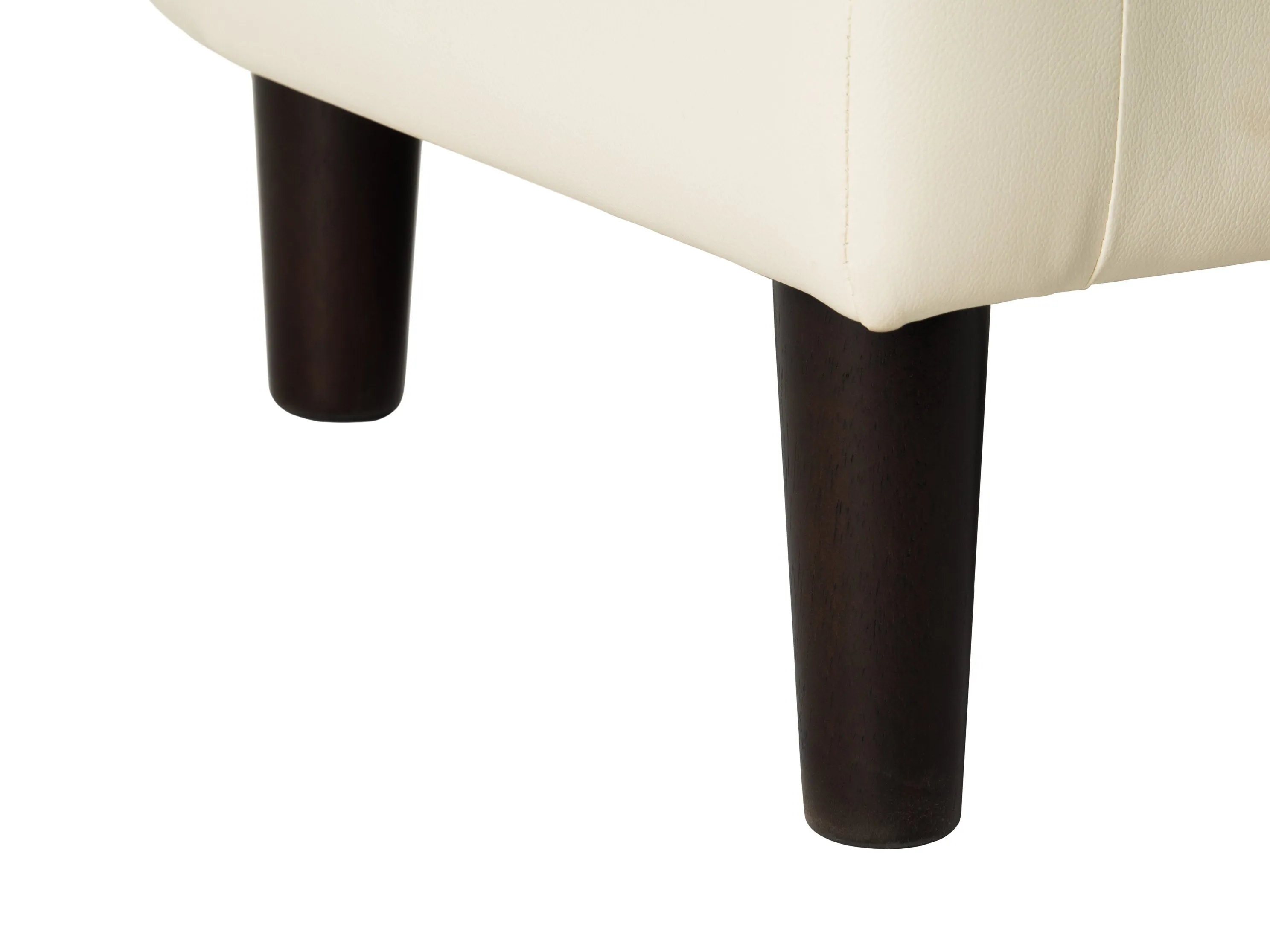 Warm White Vegan Leather Barrel Chair