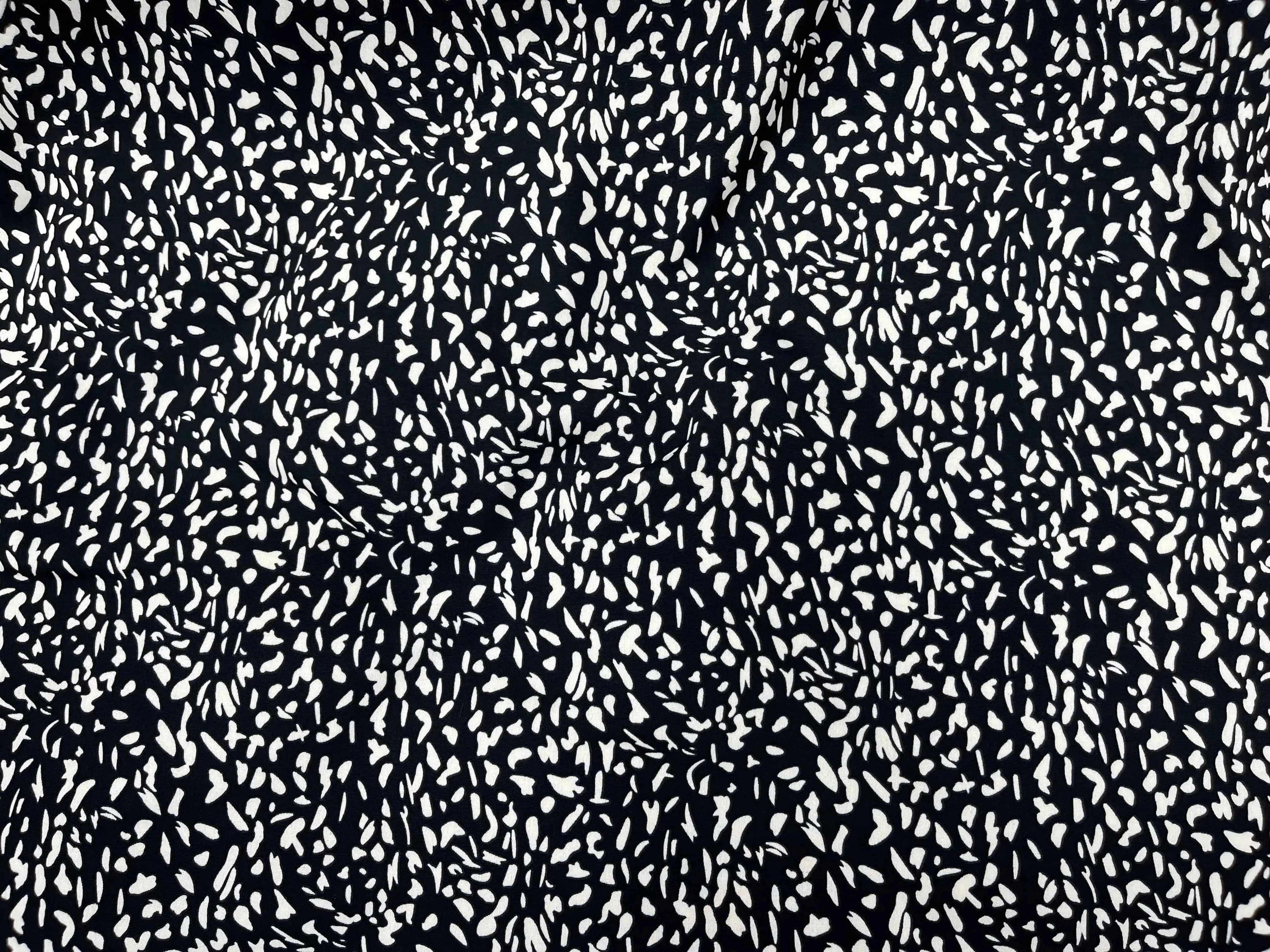 White Ditsy - Printed Crepe Fabric