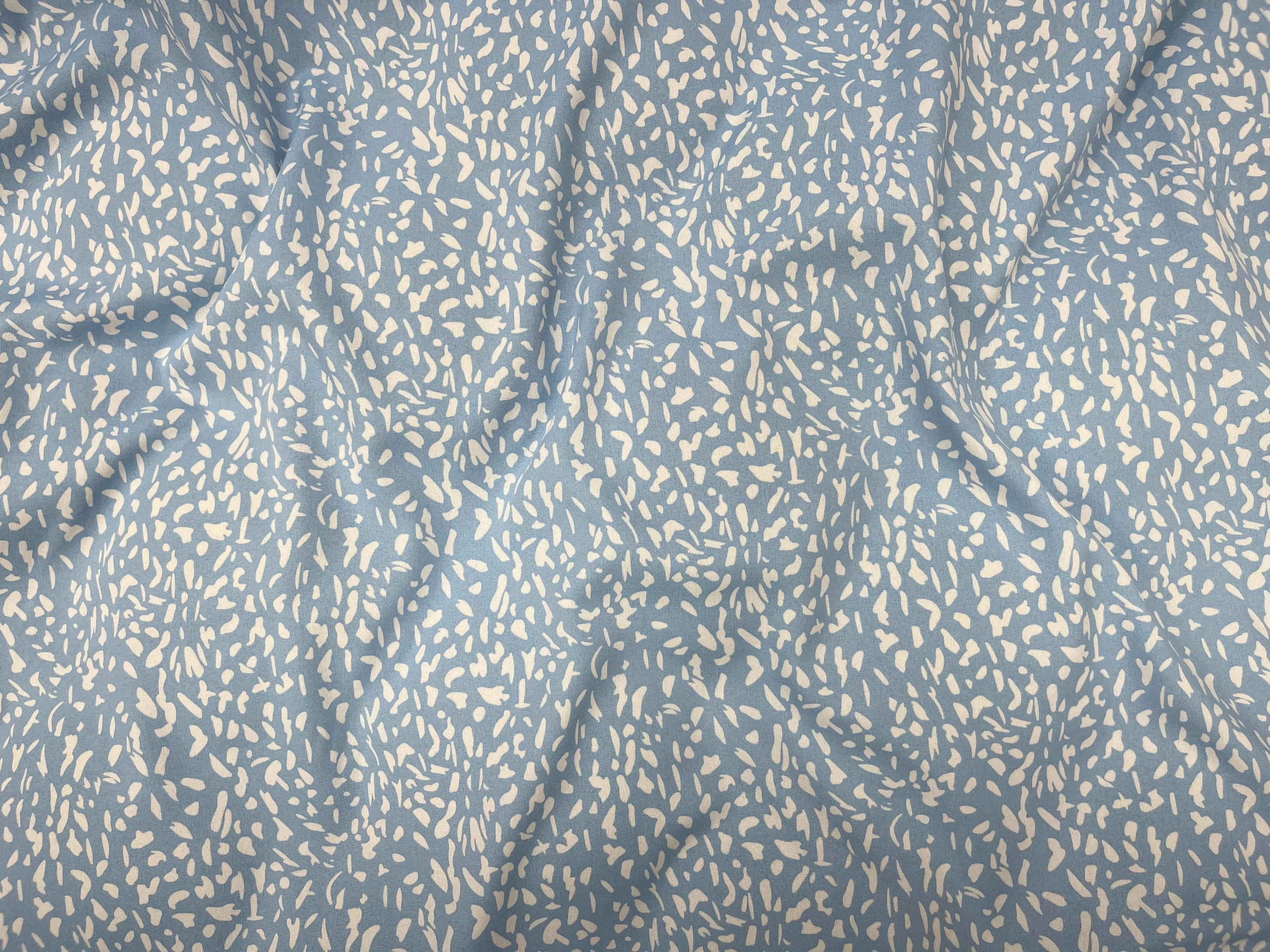 White Ditsy - Printed Crepe Fabric