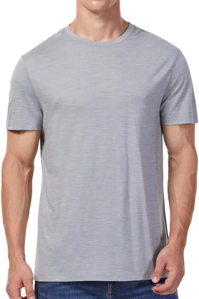Woolinkin Merino Wool Coolmax Blend T Shirt - Mens Durable Short Sleeve Wool Base Layer - 150 Lightweight